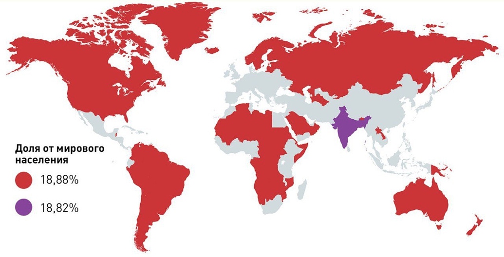 Население индии карта